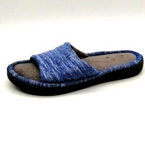 Isotoner Womens Flat Heel‎ Slide Slipper Cushioned Blue Sz 7.5-8